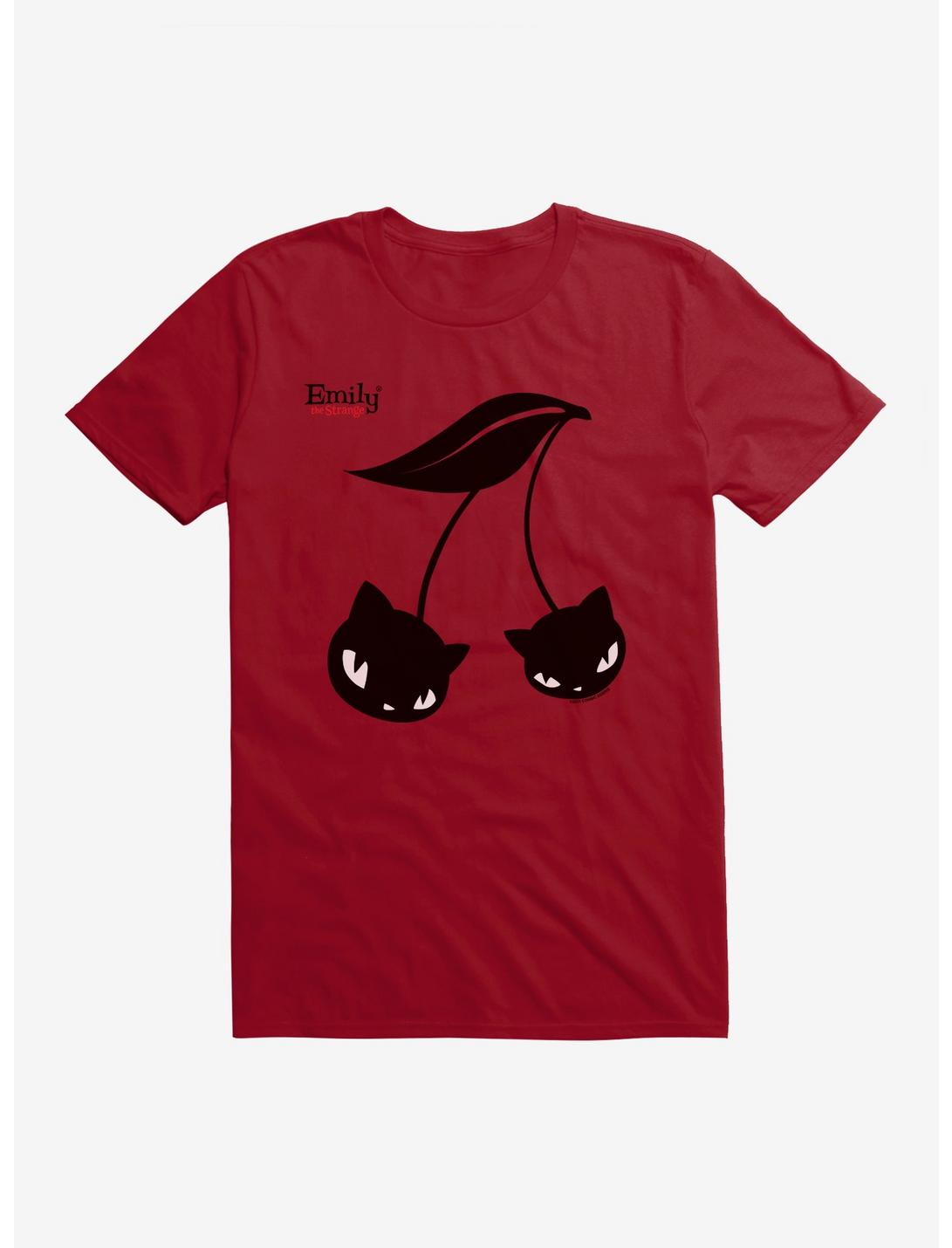 Emily The Strange Black Cherry Cats T-Shirt, INDEPENDENCE RED, hi-res
