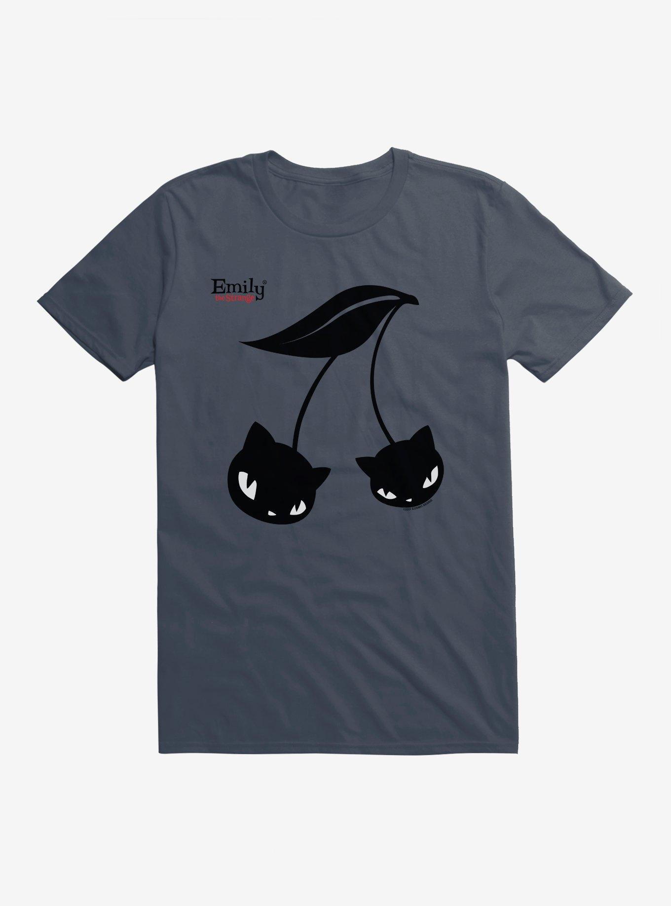 Emily The Strange Black Cherry Cats T-Shirt, LAKE, hi-res