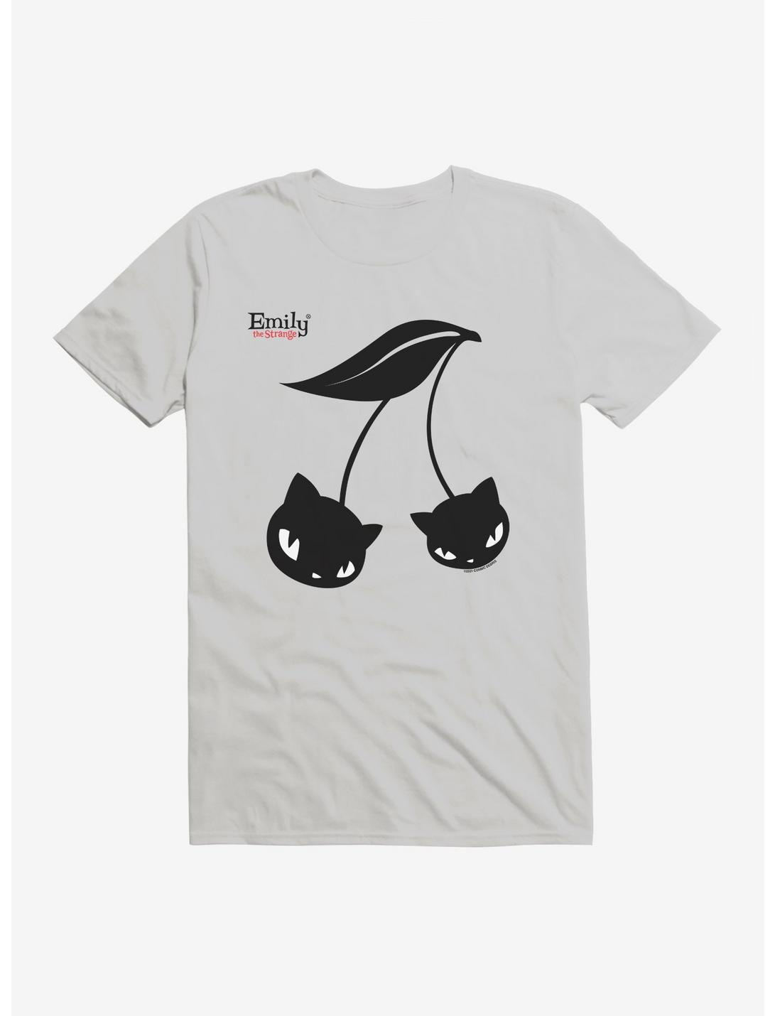 Emily The Strange Black Cherry Cats T-Shirt, SILVER, hi-res