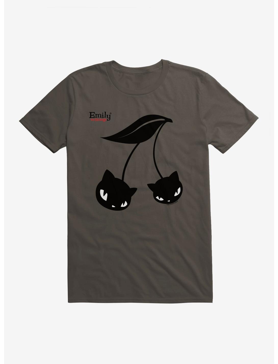 Emily The Strange Black Cherry Cats T-Shirt, SMOKE, hi-res