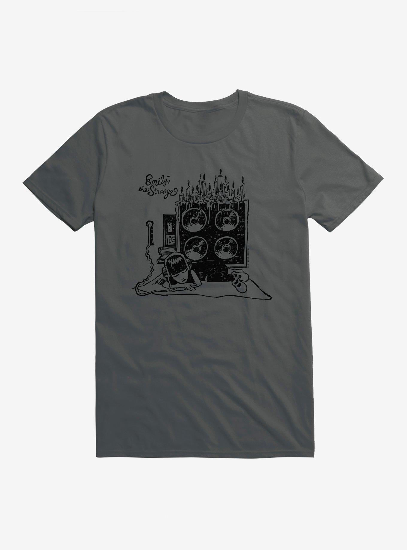 Emily The Strange Music To My Ears T-Shirt, CHARCOAL, hi-res