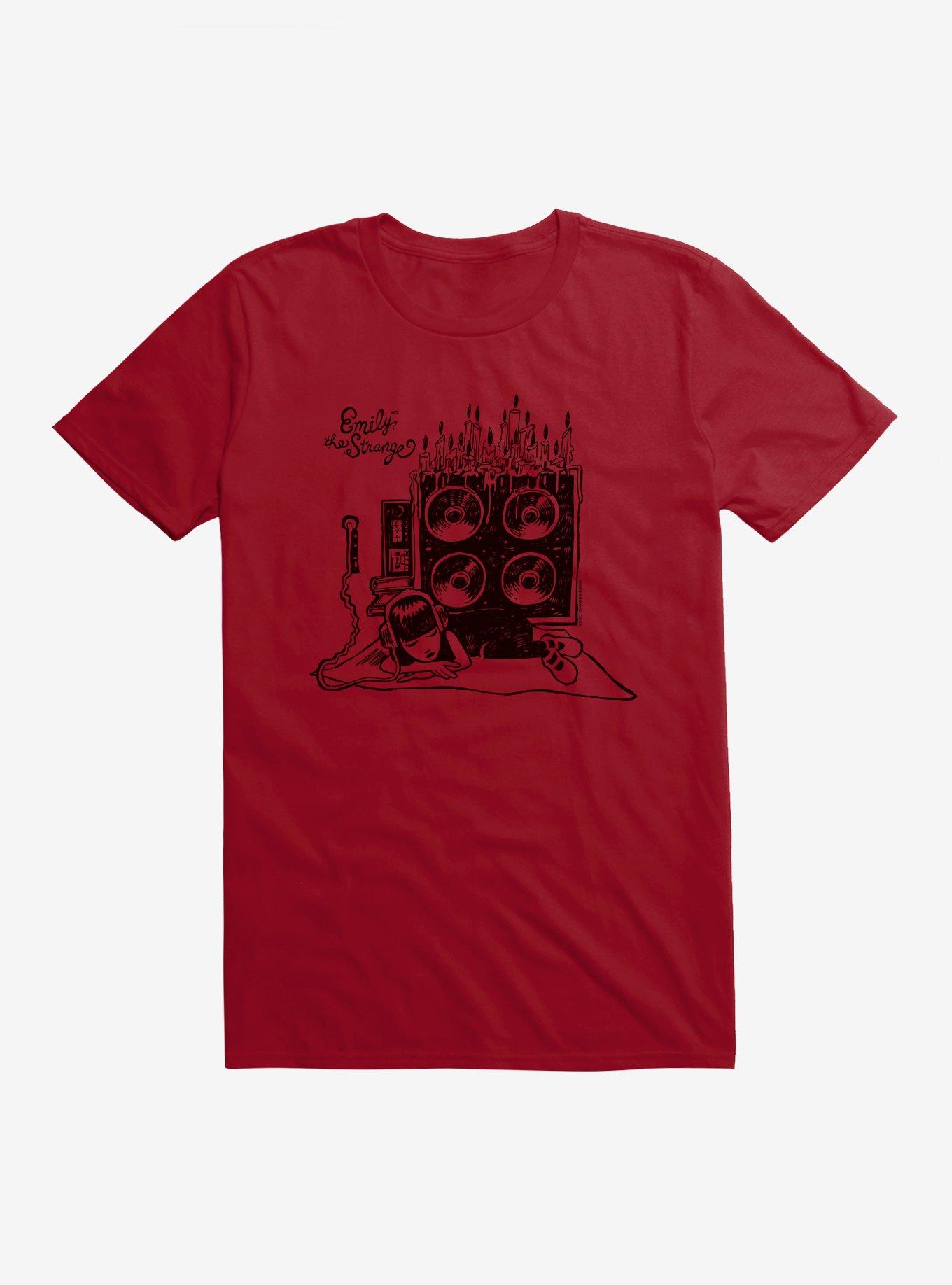 Emily The Strange Music To My Ears T-Shirt, INDEPENDENCE RED, hi-res