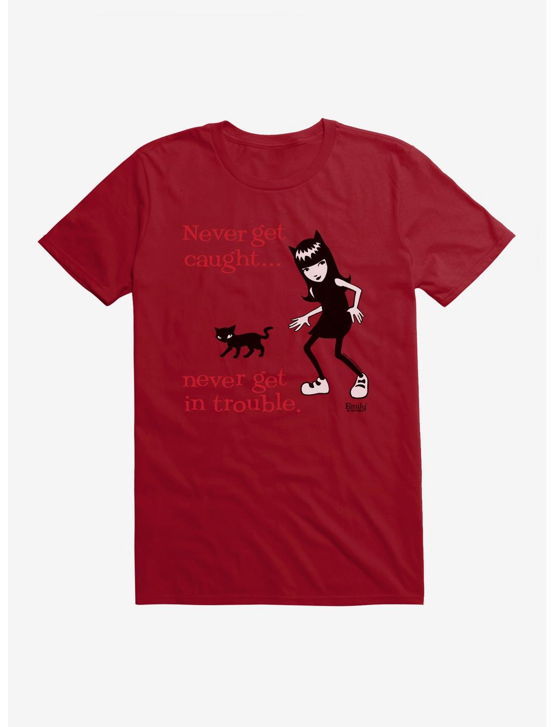 Emily The Strange Never Get Caught T-Shirt, INDEPENDENCE RED, hi-res