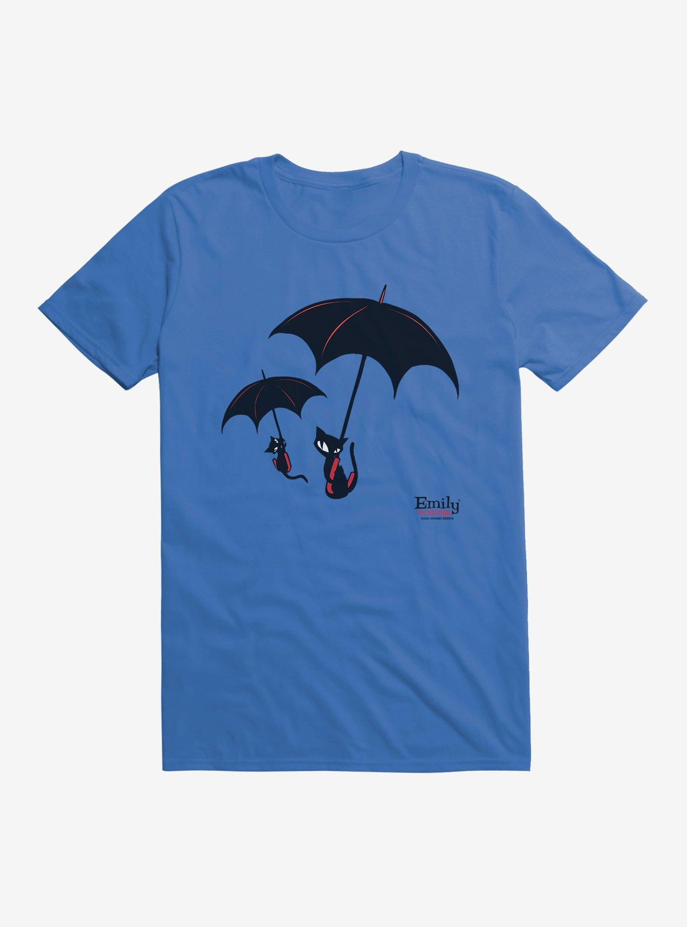 Emily The Strange Umbrella Cats T-Shirt, ROYAL BLUE, hi-res