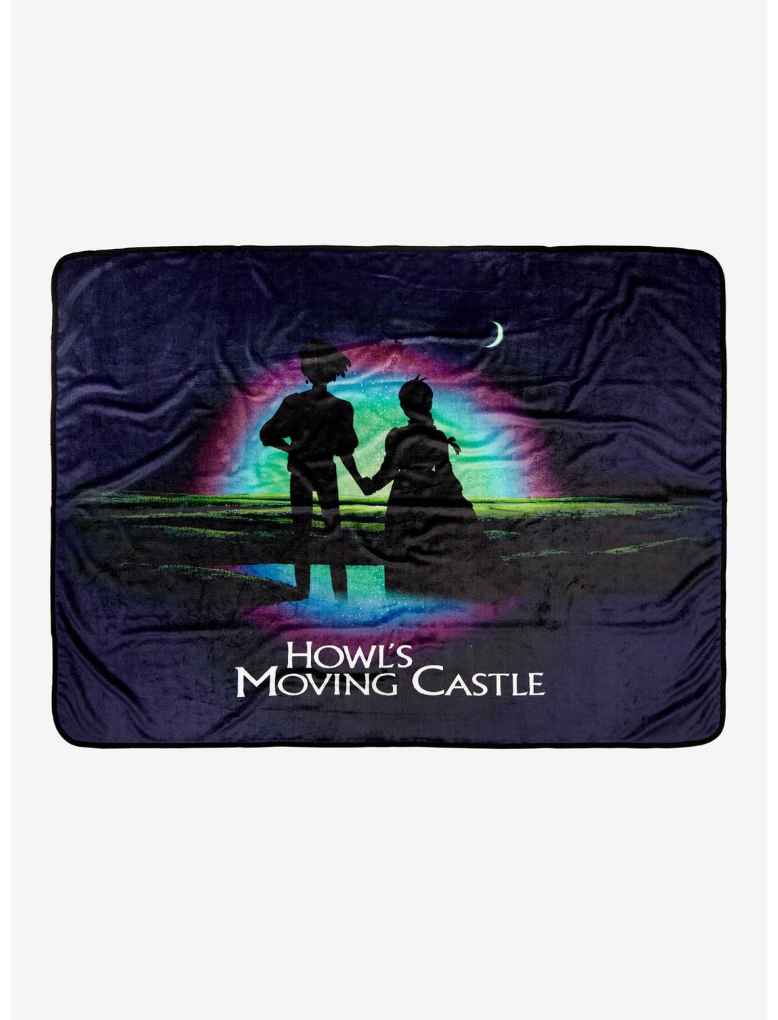 Studio Ghibli Howl’s Moving Castle Sophie & Howl Night Sky Silhouette Throw Blanket - BoxLunch Exclusive, , hi-res