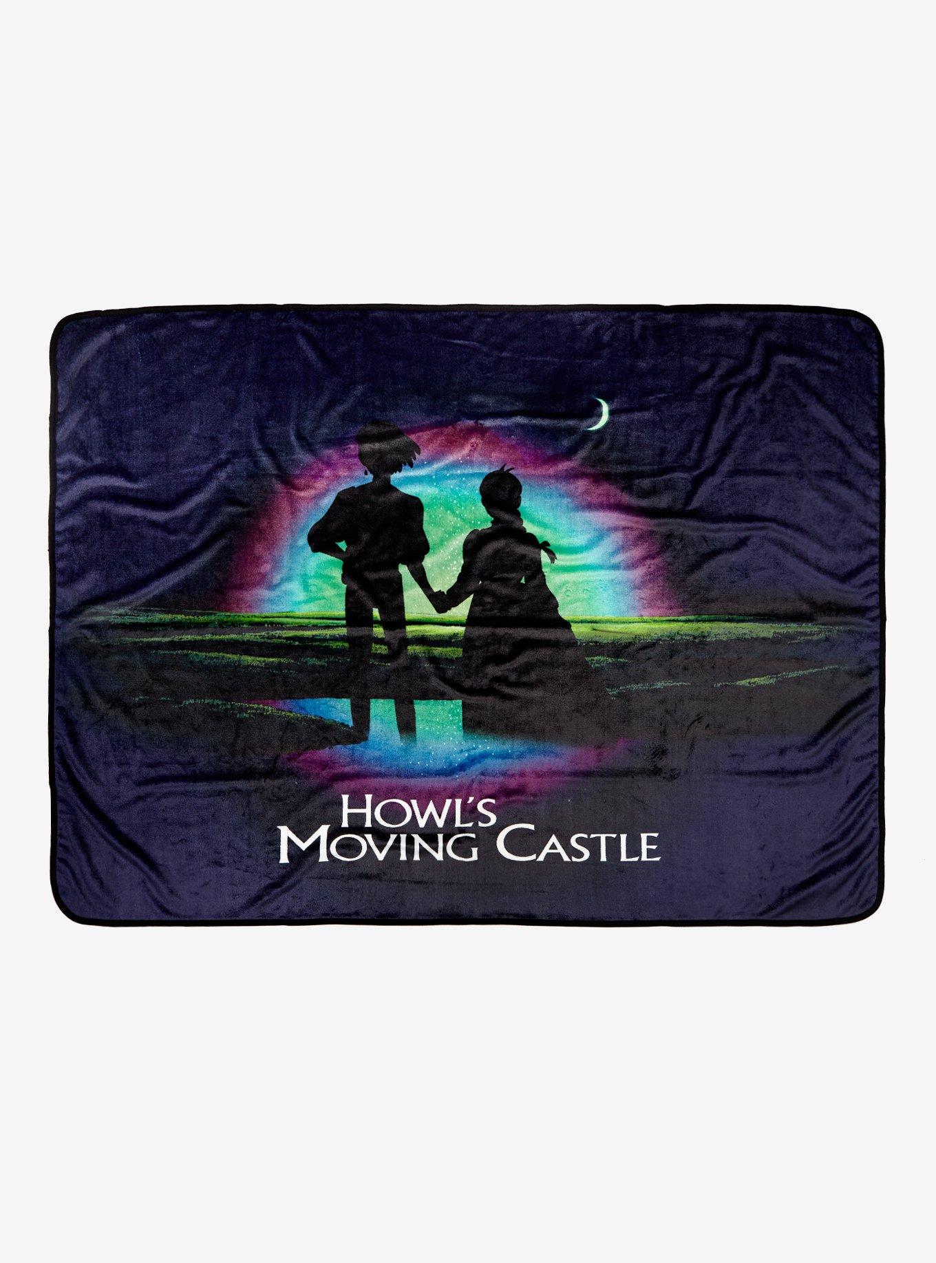 Studio Ghibli Howl&rsquo;s Moving Castle Sophie & Howl Night Sky Silhouette Throw Blanket - BoxLunch Exclusive, , hi-res