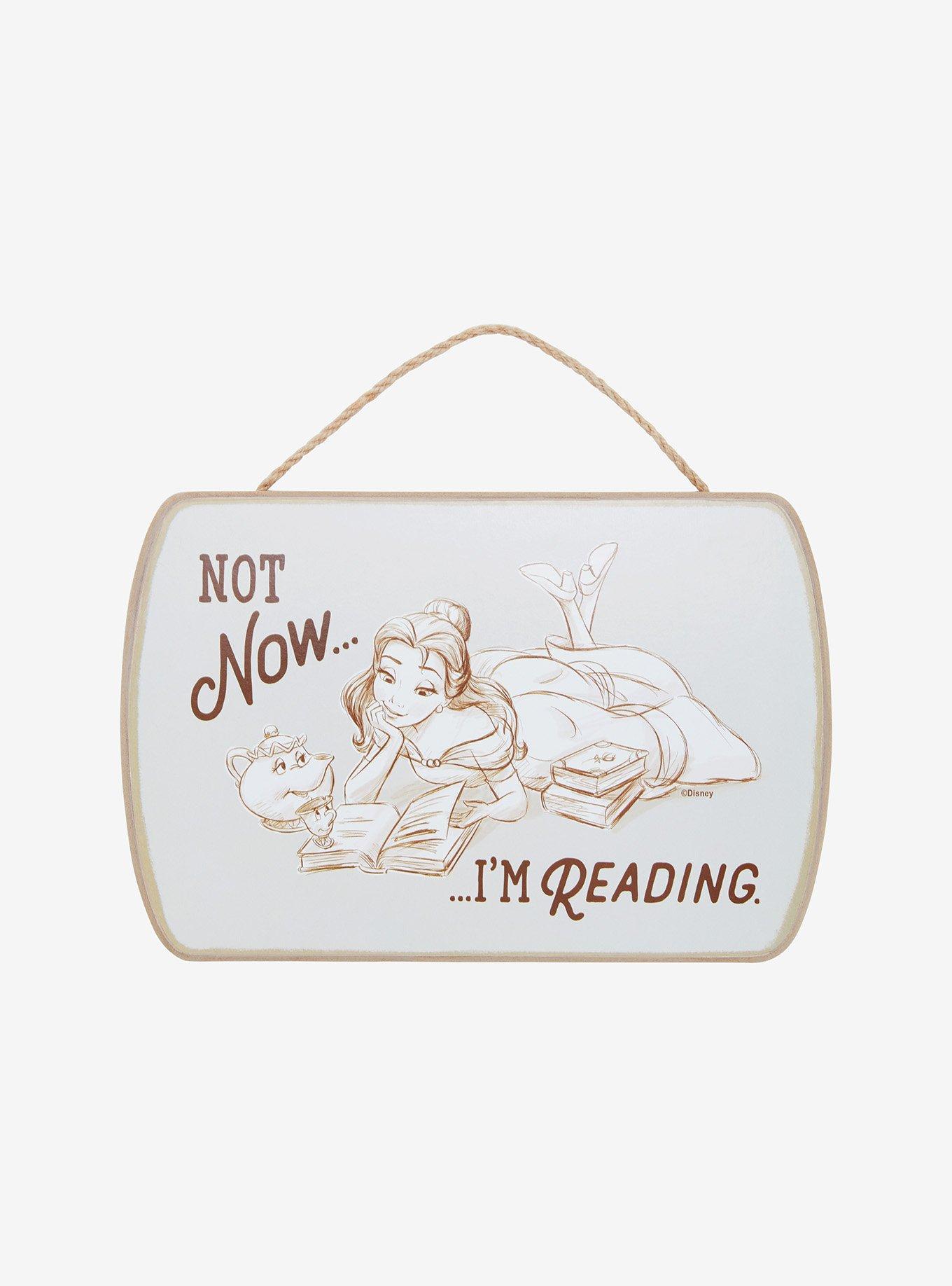Disney Beauty and the Beast Belle I&rsquo;m Reading Sign, , hi-res