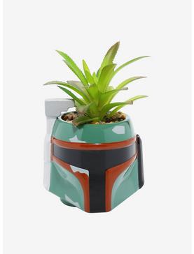 Star Wars Boba Fett Helmet Faux Succulent Planter, , hi-res