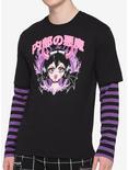 Demon Girl Twofer Long-Sleeve T-Shirt, STRIPE - PURPLE, hi-res