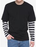 Black & White Stripe Twofer Long-Sleeve T-Shirt, STRIPE - WHITE, hi-res