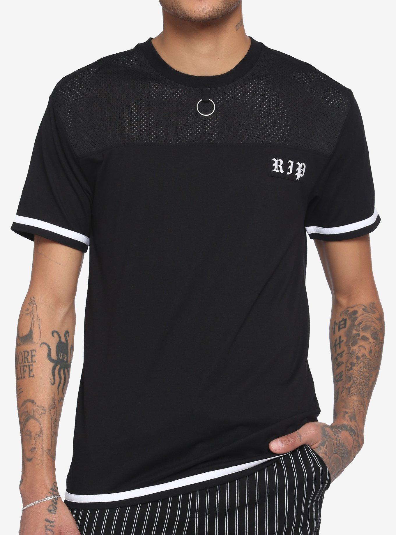 RIP Mesh Panel T-Shirt, BLACK, hi-res