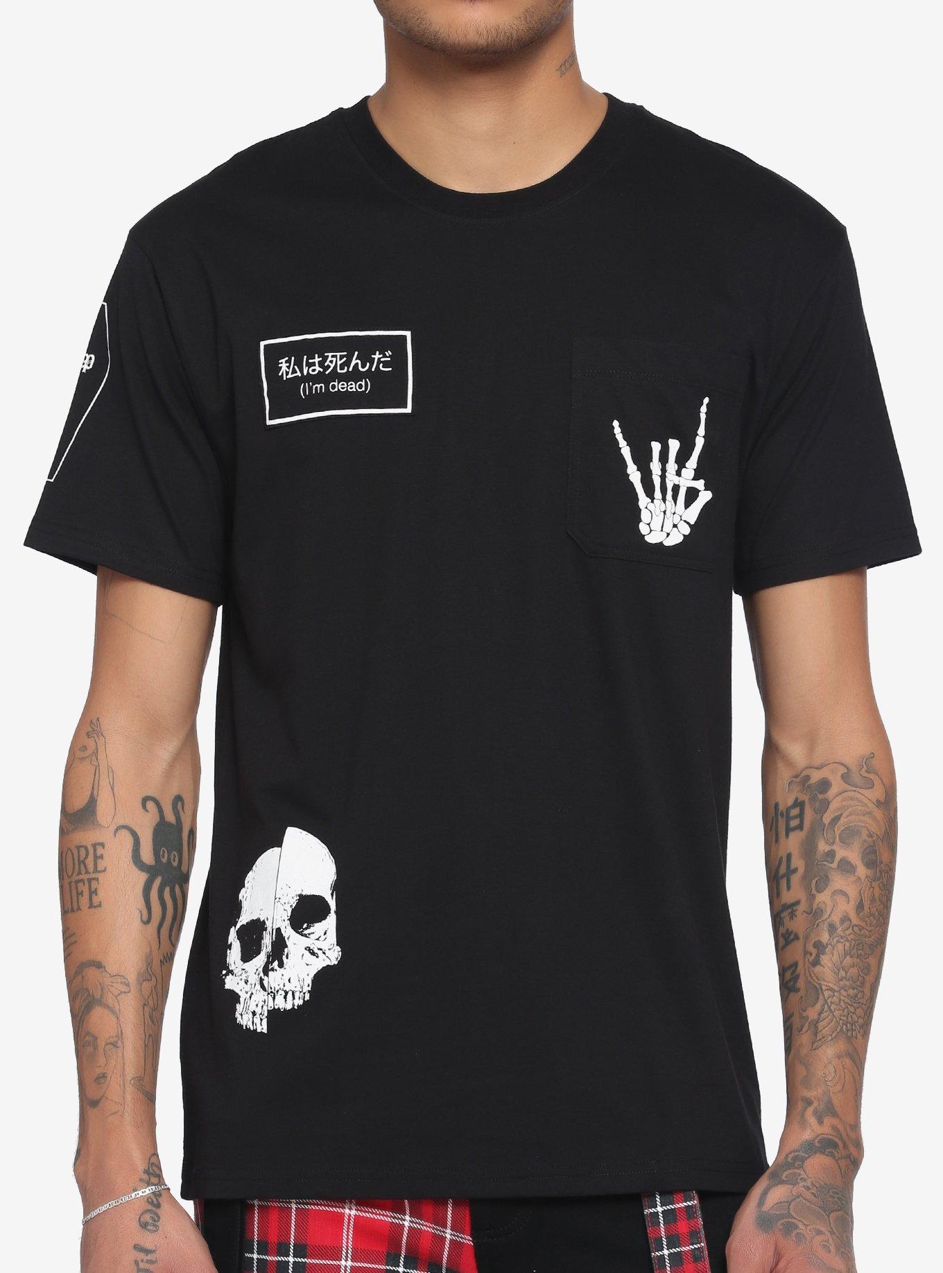 I'm Dead Patches T-Shirt, BLACK, hi-res
