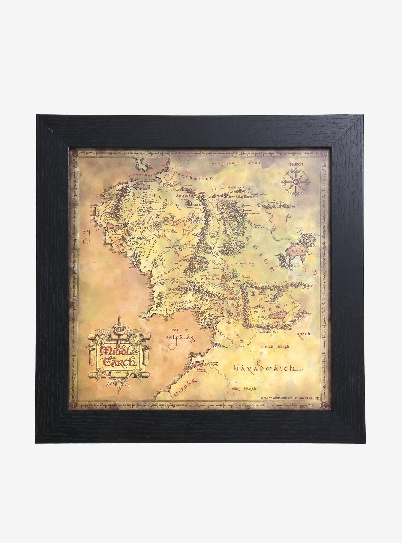 The Lord of the Rings Middle Earth Map Wall Art