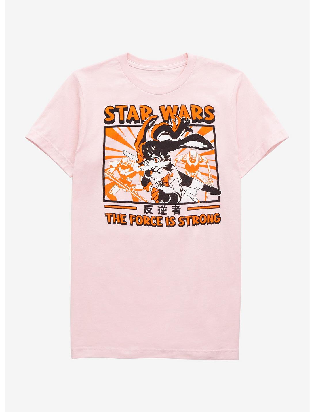 Star Wars Visions The Force is Strong Lop Women’s T-Shirt - BoxLunch Exclusive, LIGHT PINK, hi-res