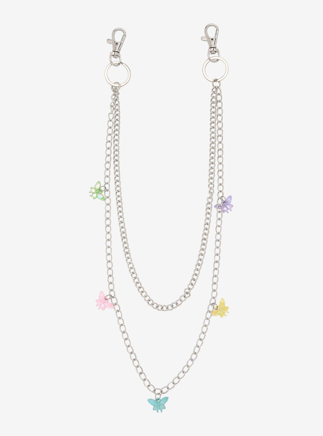 Butterfly Charm 18 Inch & 24 Inch Double Wallet Chain, , hi-res