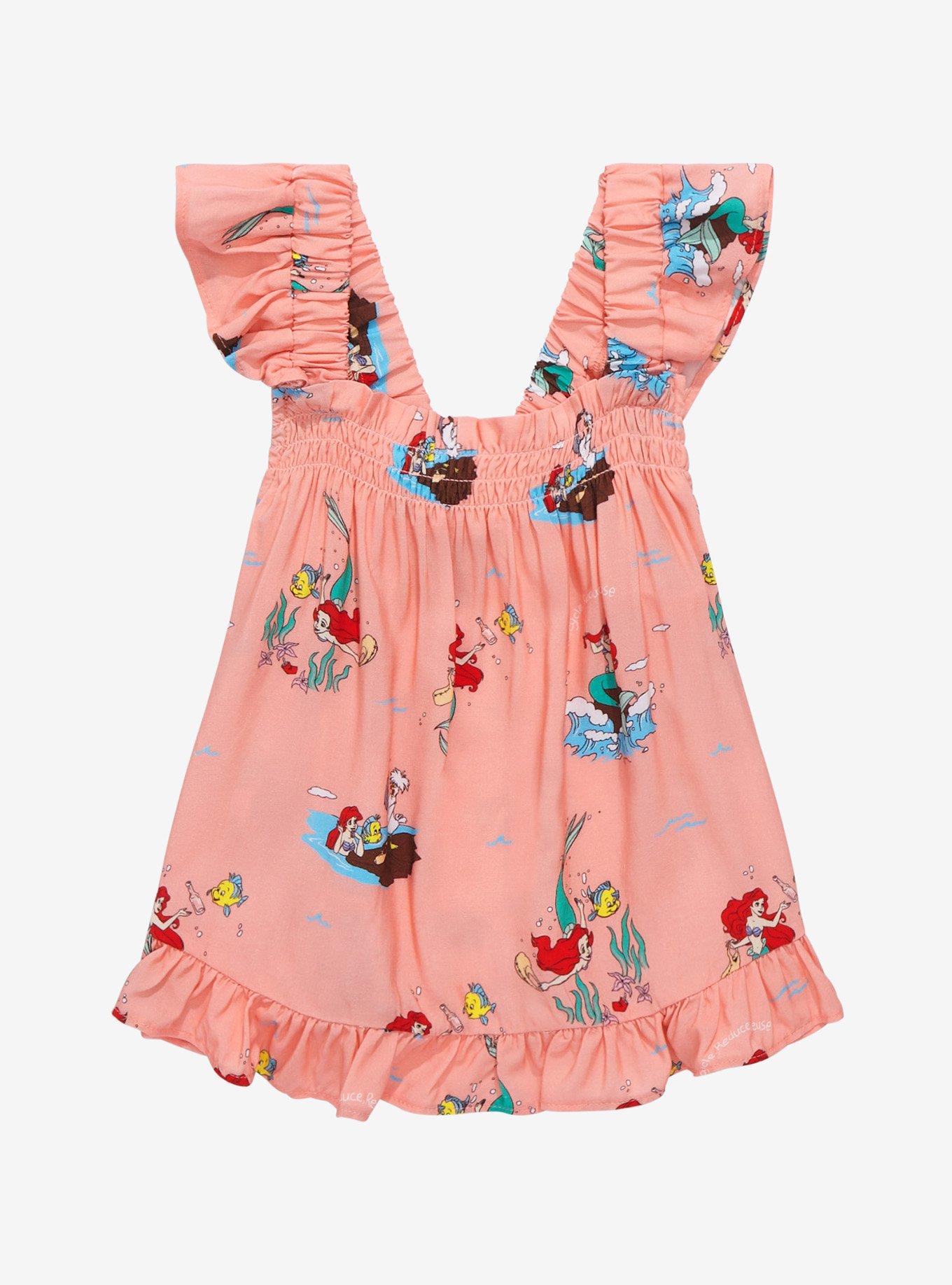 Disney The Little Mermaid Ariel & Friends Scenic Toddler Ruffled Tank Top - BoxLunch Exclusive, LIGHT PINK, hi-res