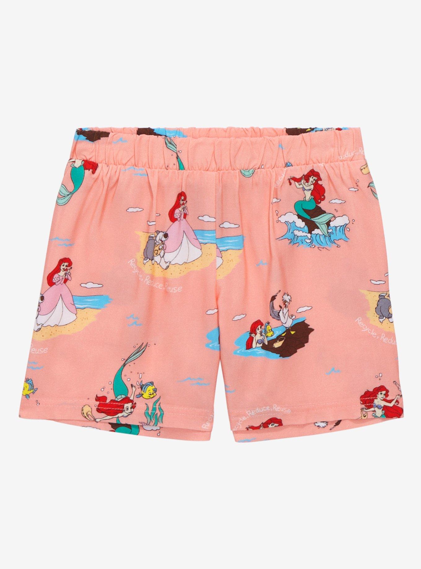 Disney The Little Mermaid Ariel & Friends Scenic Toddler Shorts - BoxLunch Exclusive, LIGHT PINK, hi-res
