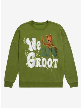 Marvel Guardians of the Galaxy Chibi We are Groot Embroidered Plus Size Crewneck - BoxLunch Exclusive, SAGE, hi-res