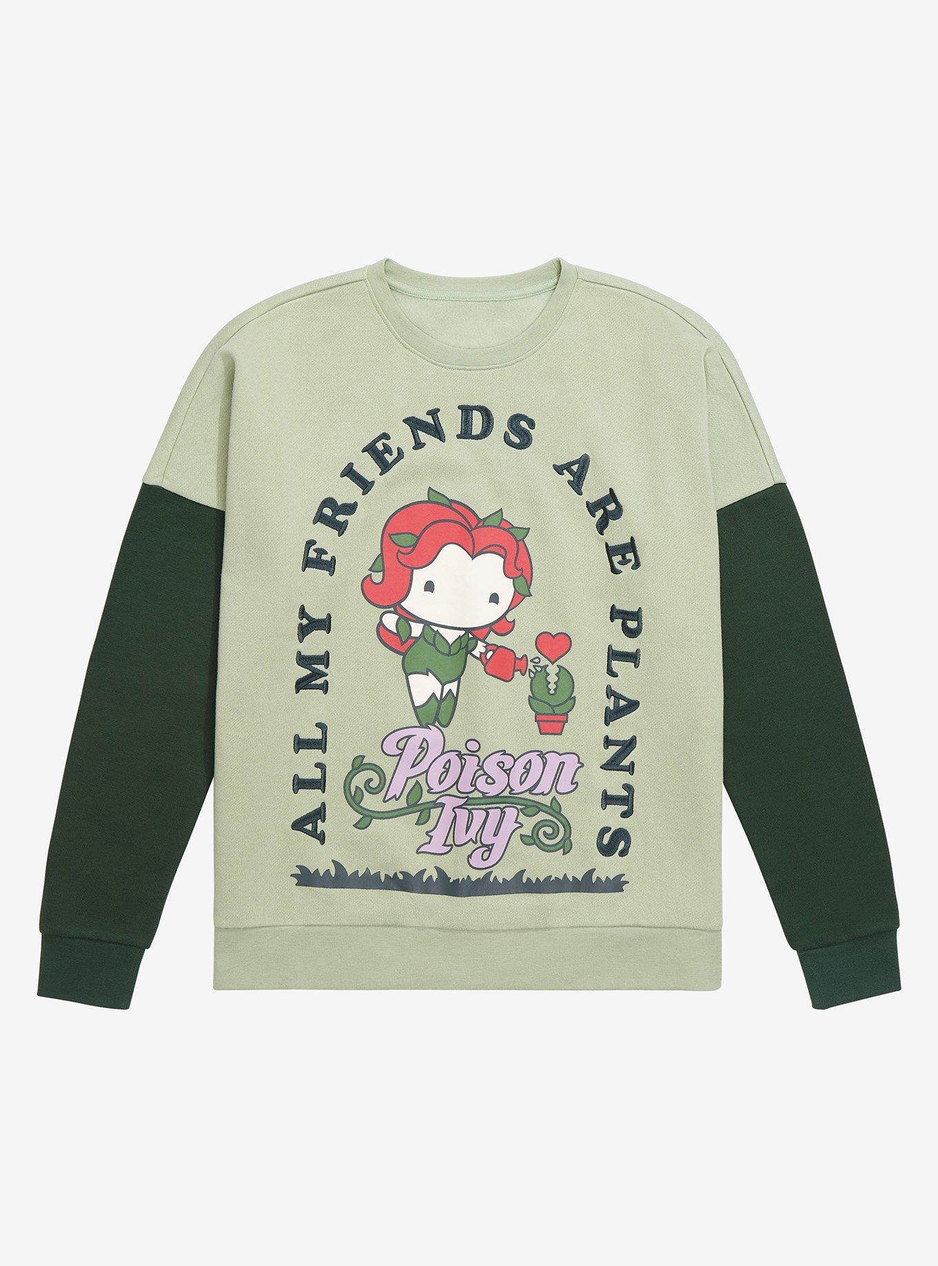 DC Comics Batman Poison Ivy Chibi Plant Friends Plus Size Crewneck - BoxLunch Exclusive, SAGE, hi-res