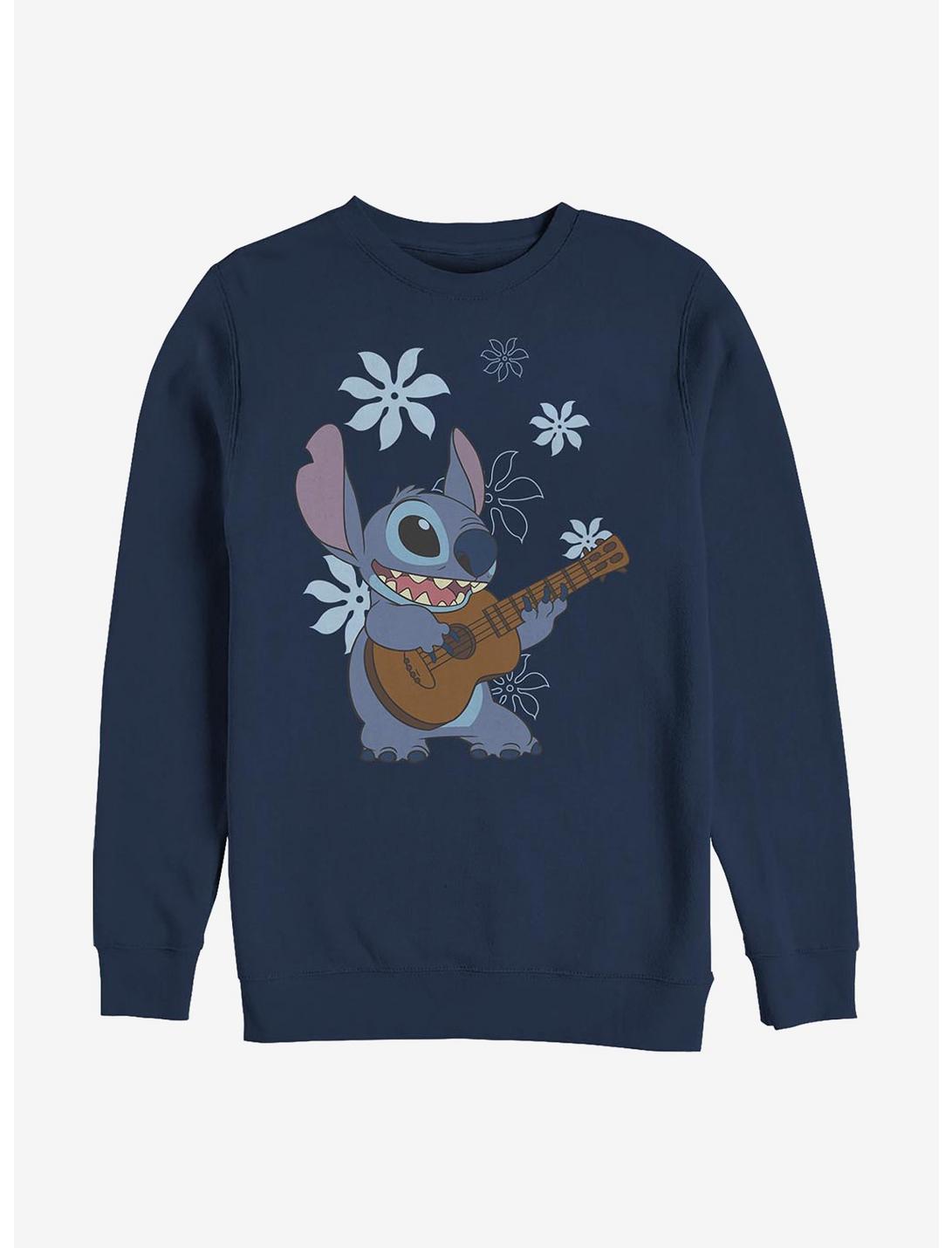 Disney Lilo & Stitch Flowers Crew Sweatshirt, NAVY, hi-res