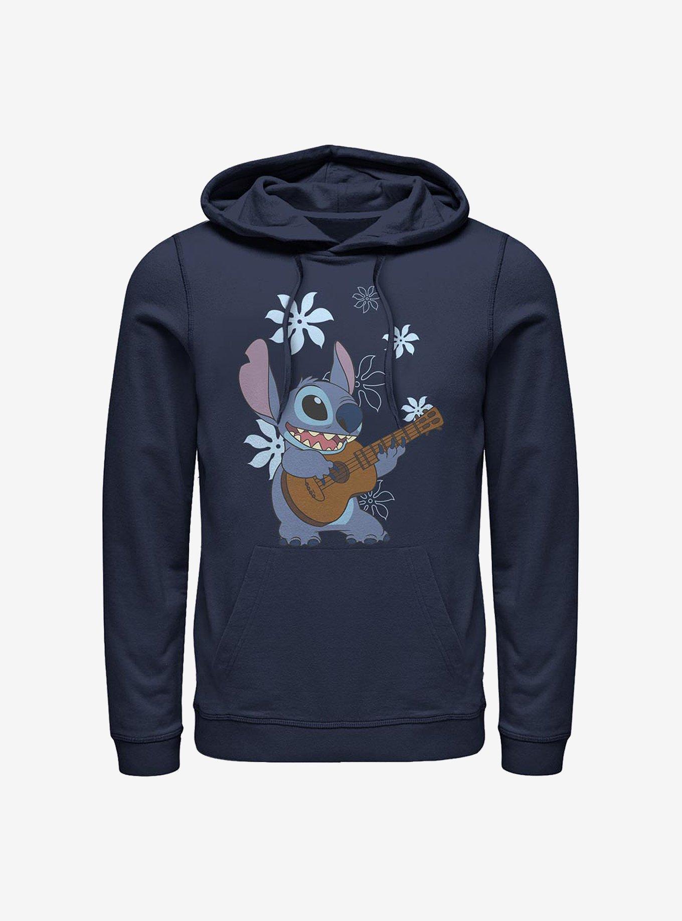 Disney Lilo & Stitch Flowers Hoodie, NAVY, hi-res