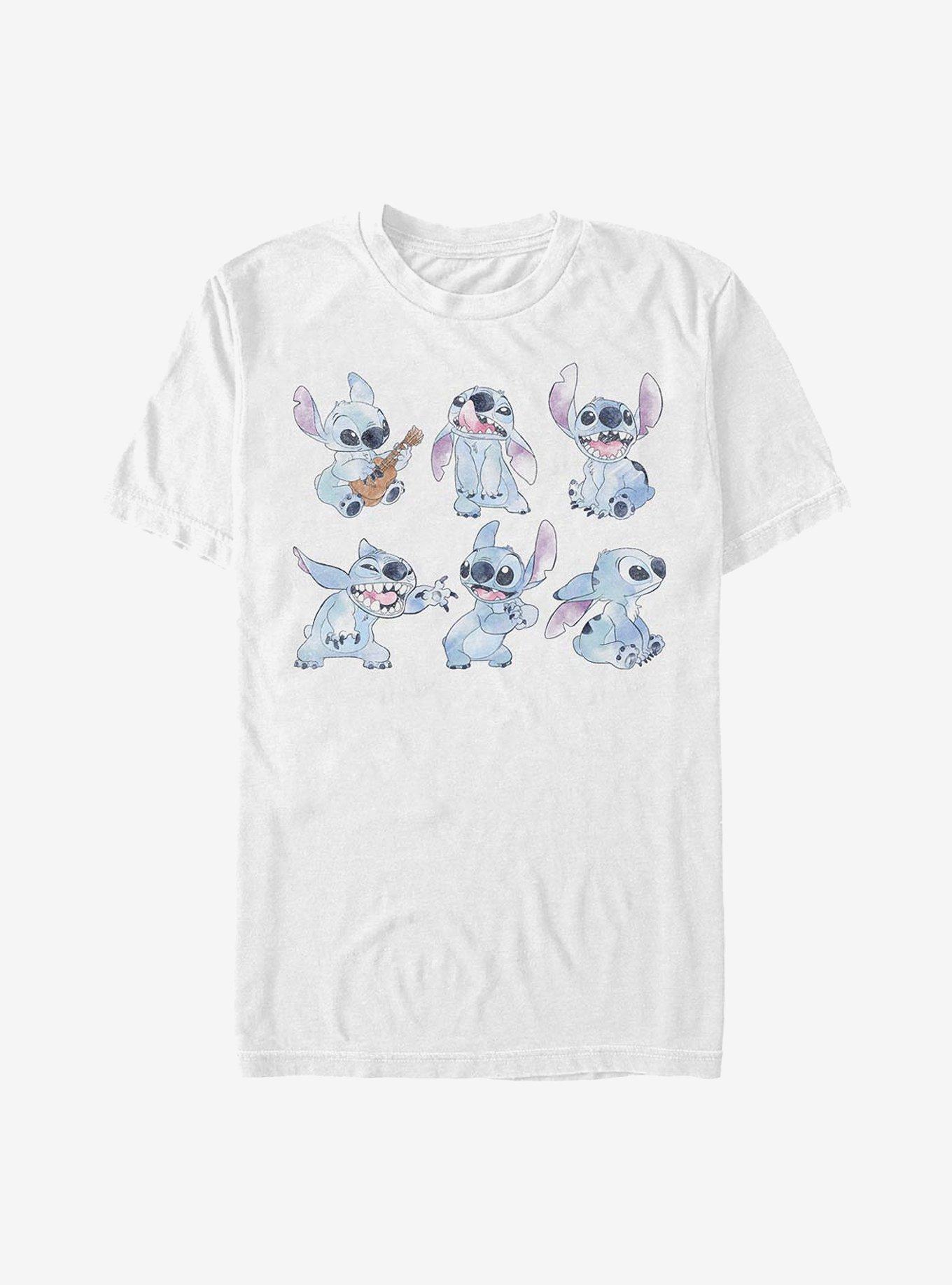 Disney Lilo & Stich Watercolor T-Shirt, WHITE, hi-res