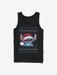 Disney Lilo & Stitch Holiday Stitch Wearing Santa Hat Tank, BLACK, hi-res