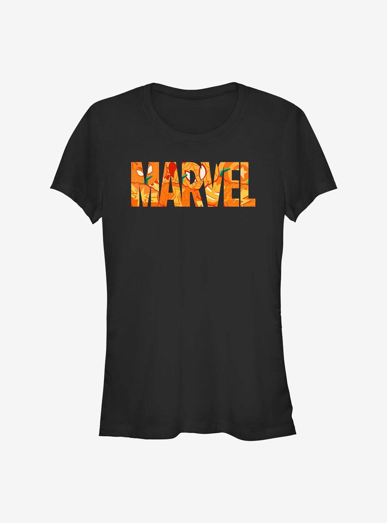 Marvel Logo Pumpkin Logo Girls T-Shirt, , hi-res