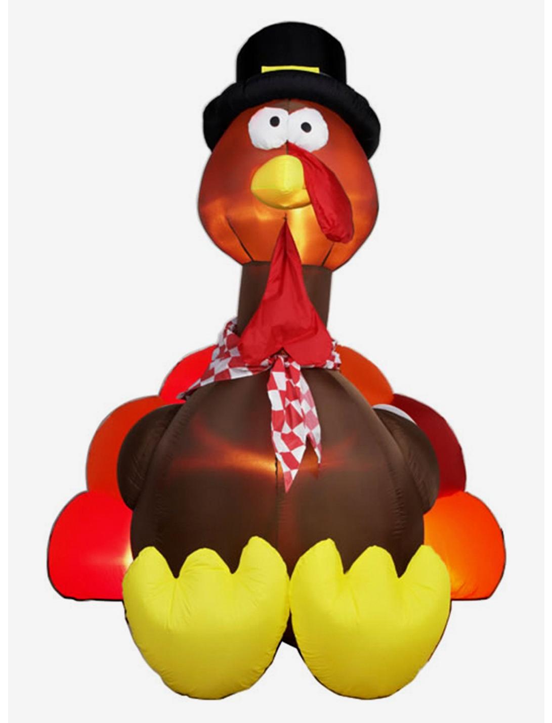 Thanksgiving Pilgrim Turkey Inflatable Décor Large, , hi-res