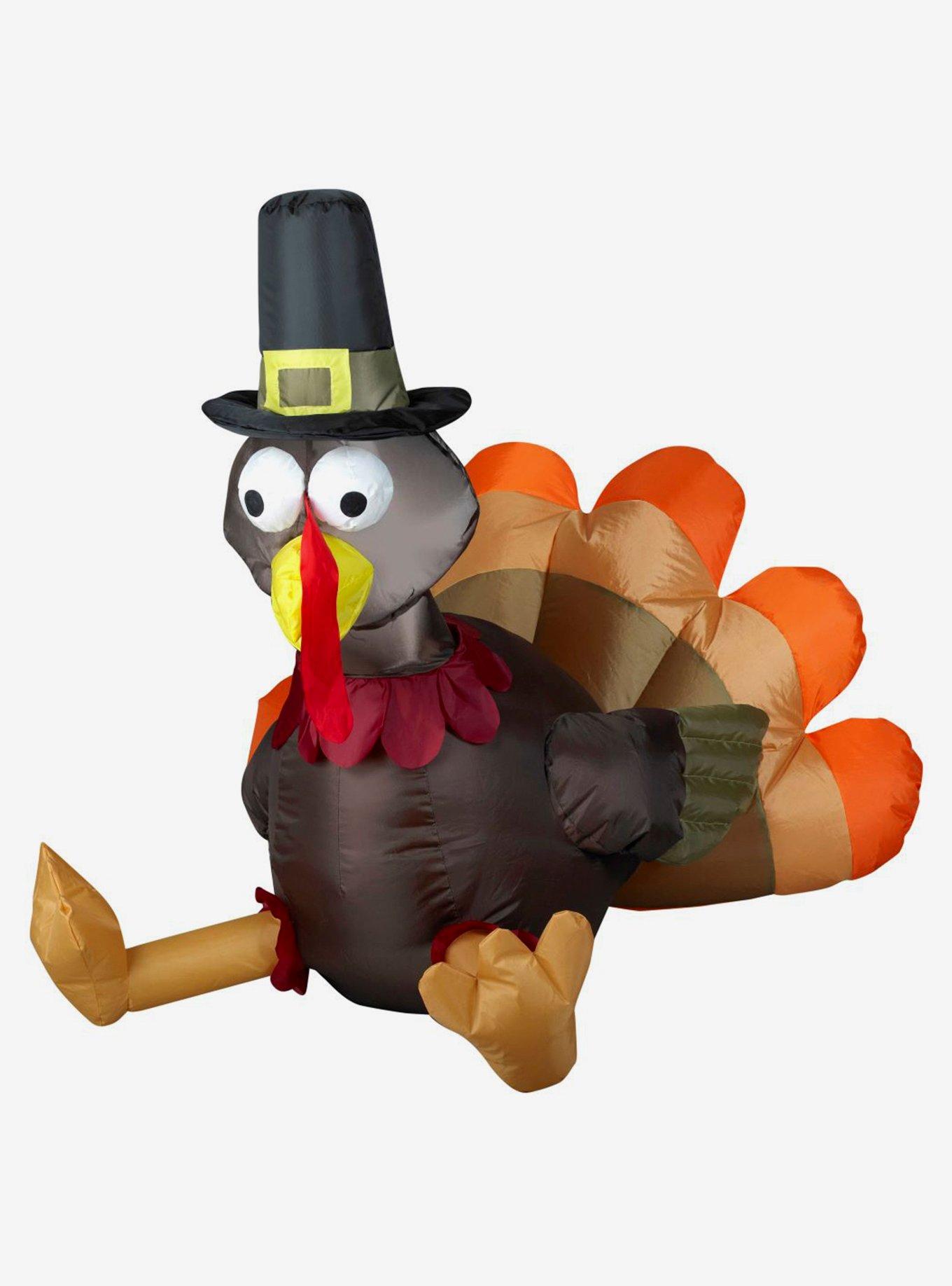 Thanksgiving Pilgrim Turkey Inflatable D&eacute;cor Small, , hi-res