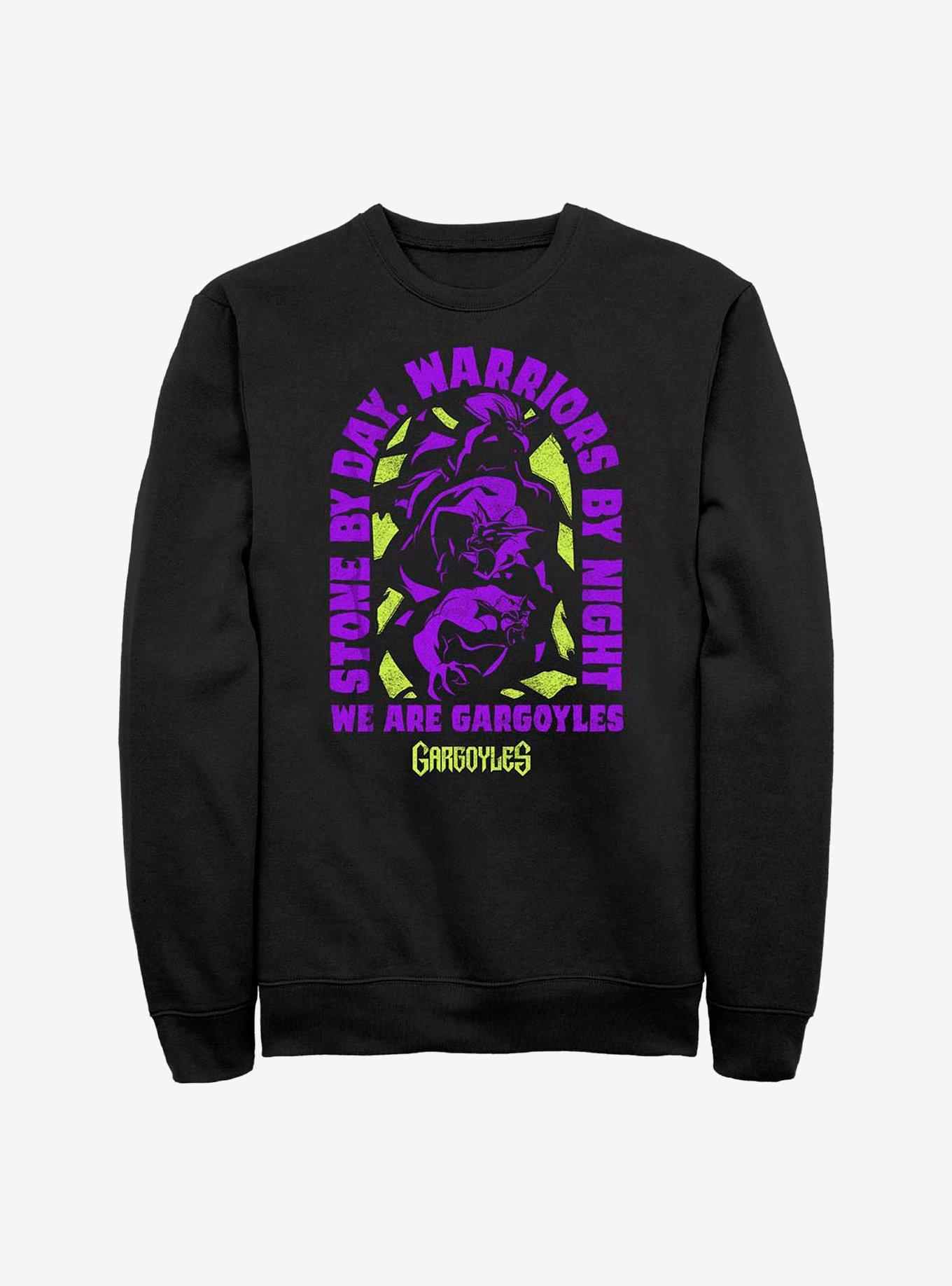 Disney Gargoyles Stone By Day Crew Sweatshirt, BLACK, hi-res