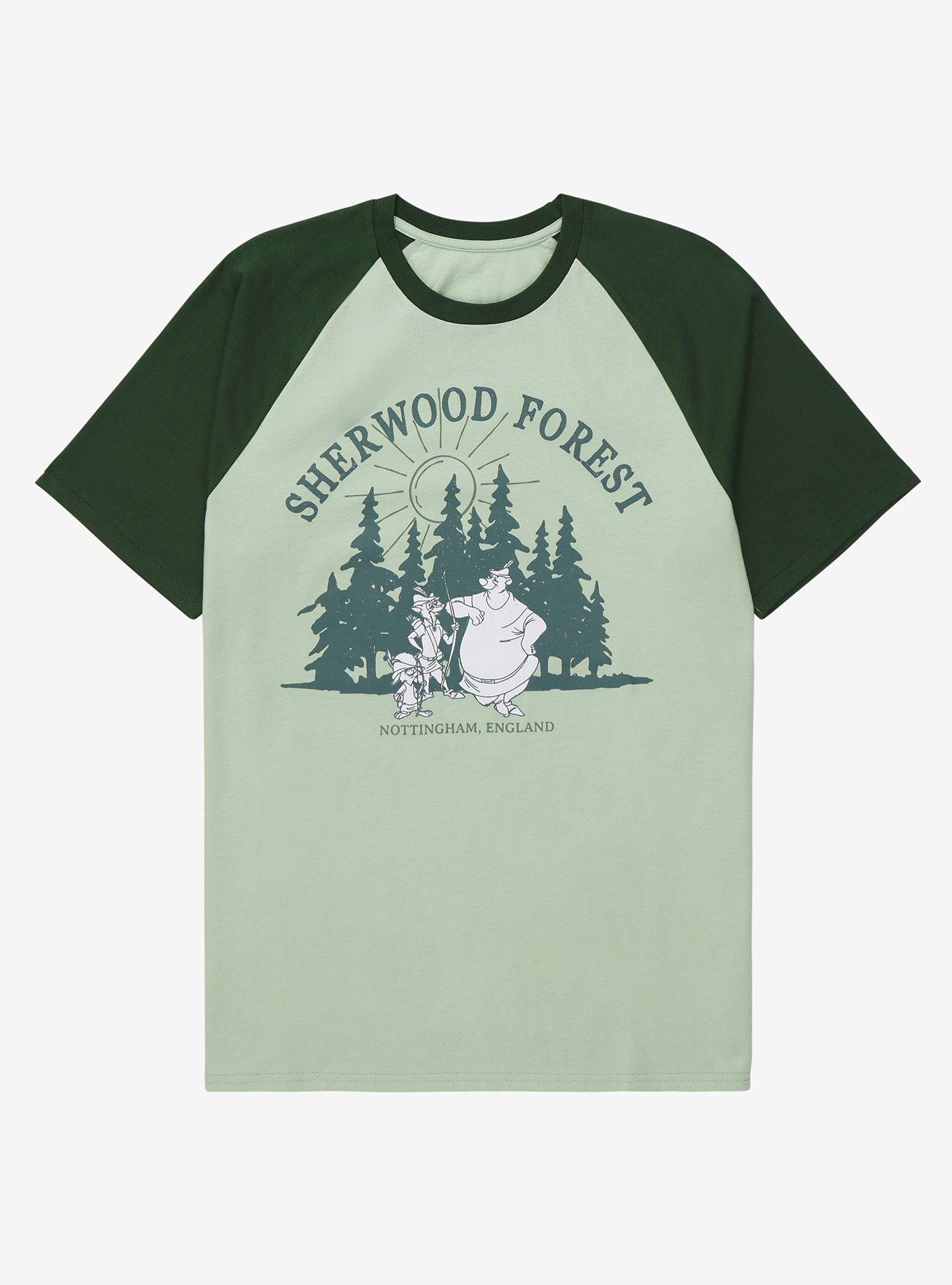 Disney Robin Hood Sherwood Forest Raglan T-Shirt - BoxLunch Exclusive, SAGE, hi-res