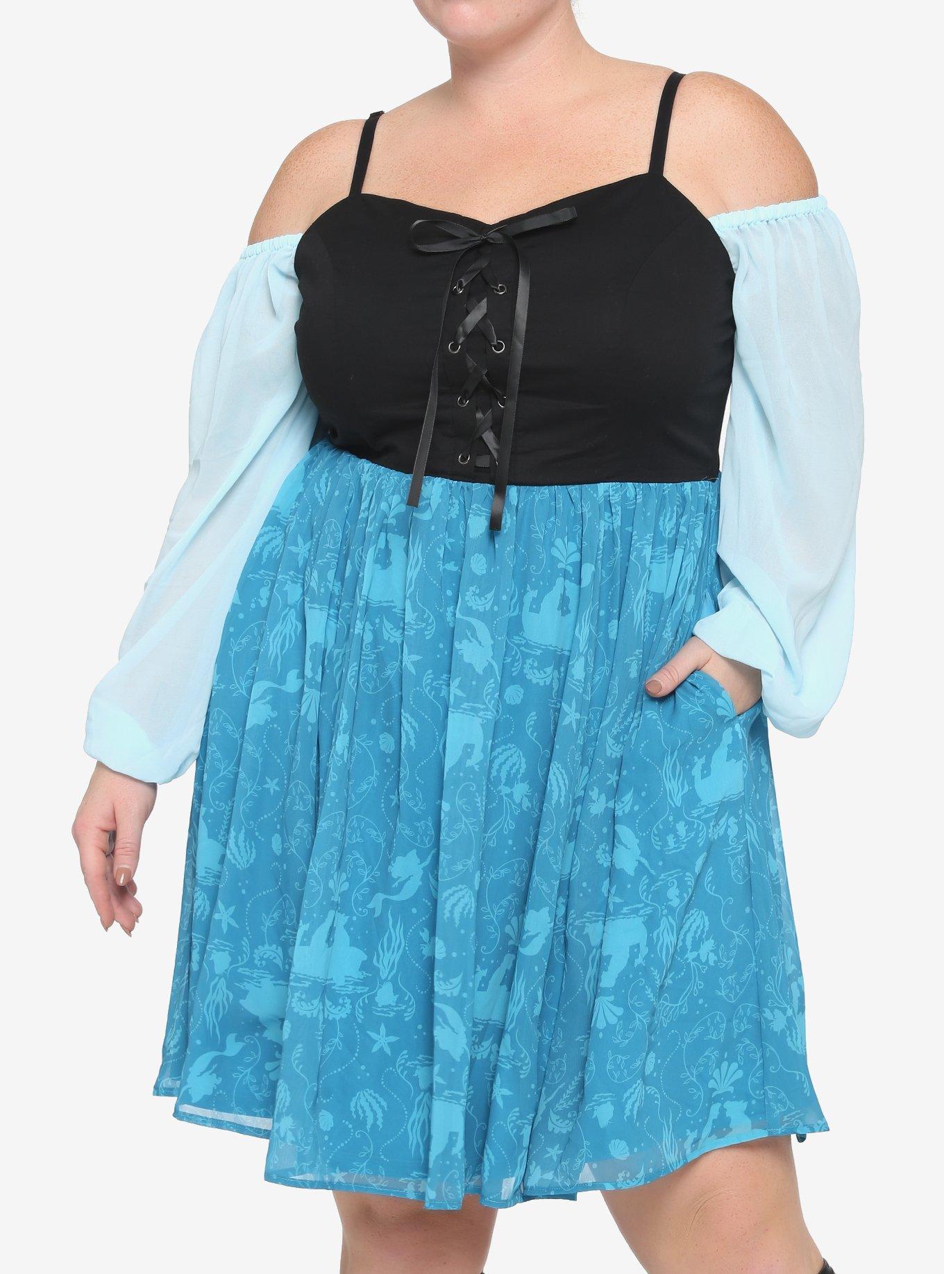Disney The Little Mermaid Kiss The Girl Dress Plus Size, MULTI, hi-res