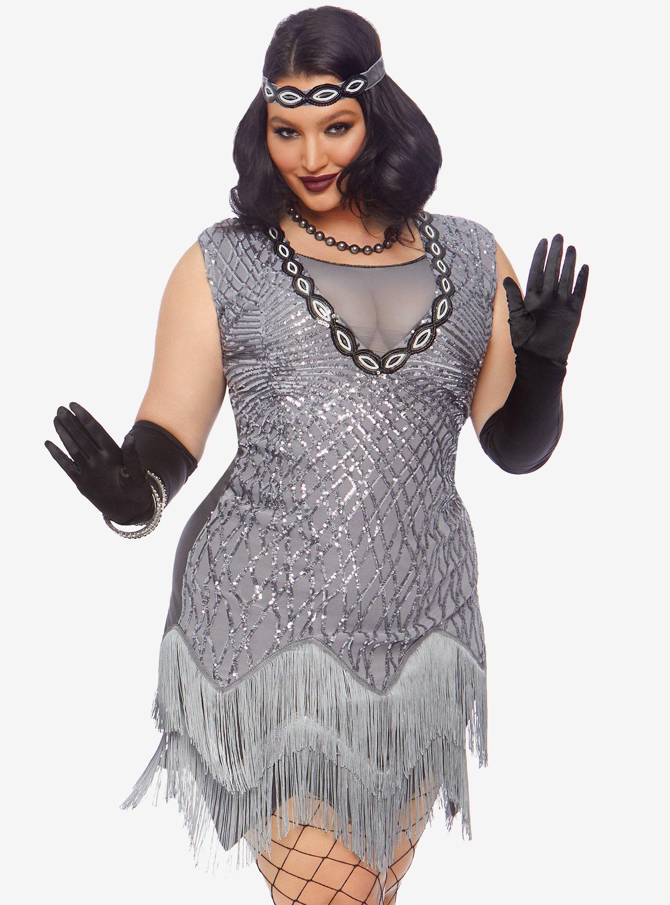 Roaring Roxy Sequin Dress Plus Size, , hi-res