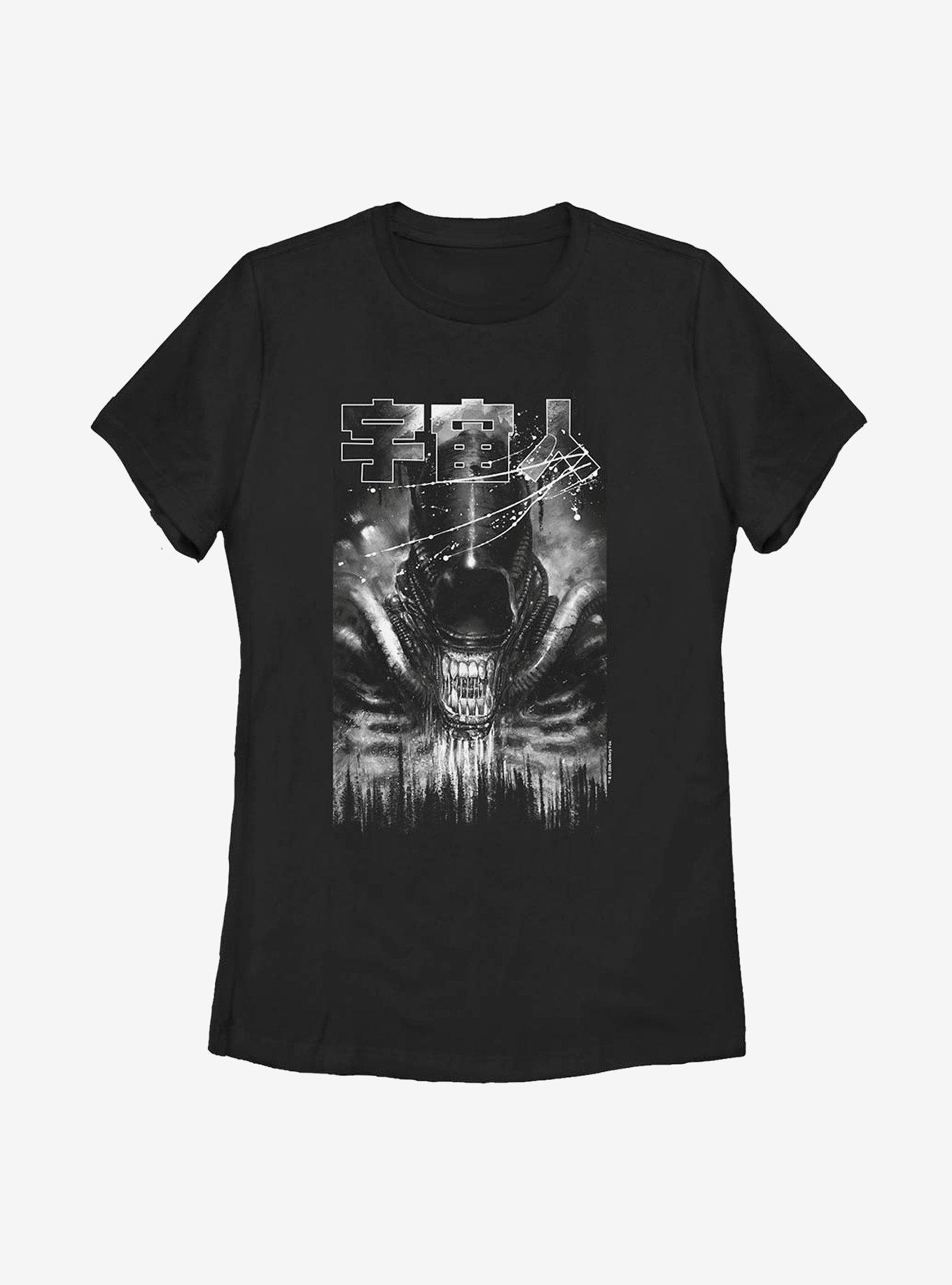 Alien Splatter Womens T-Shirt, BLACK, hi-res