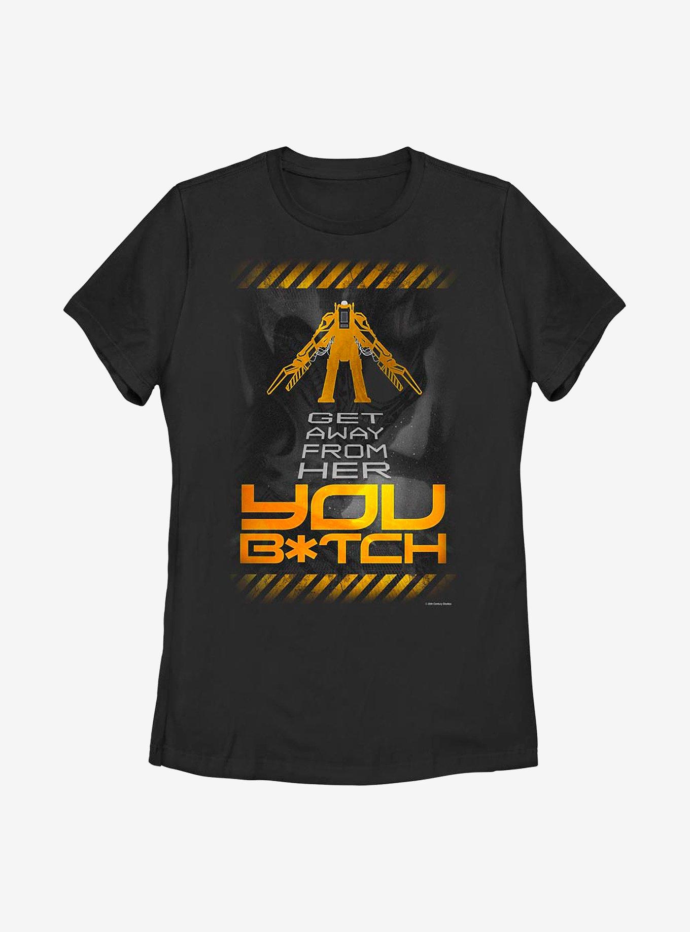 Alien Get Away Womens T-Shirt, BLACK, hi-res