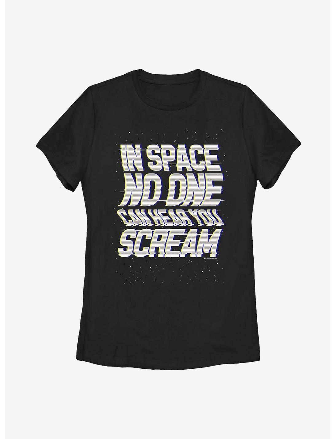 Alien Space Scream Womens T-Shirt, BLACK, hi-res