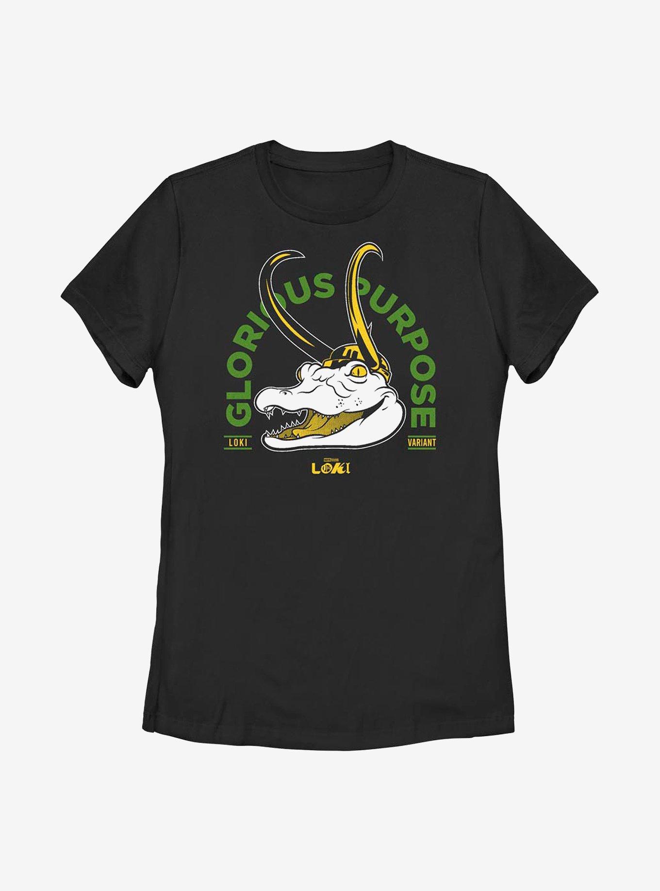 Marvel Loki Gator Loki Glorious Purpose Womens T-Shirt, BLACK, hi-res