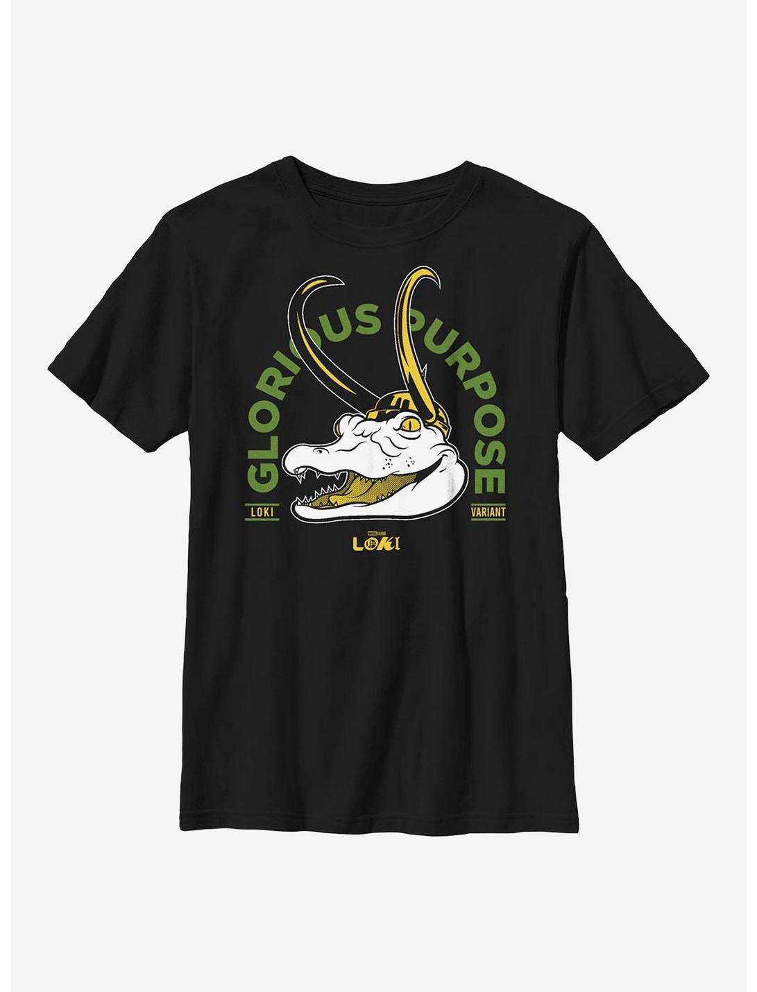 Marvel Loki Gator Loki Glorious Purpose Youth T-Shirt, BLACK, hi-res