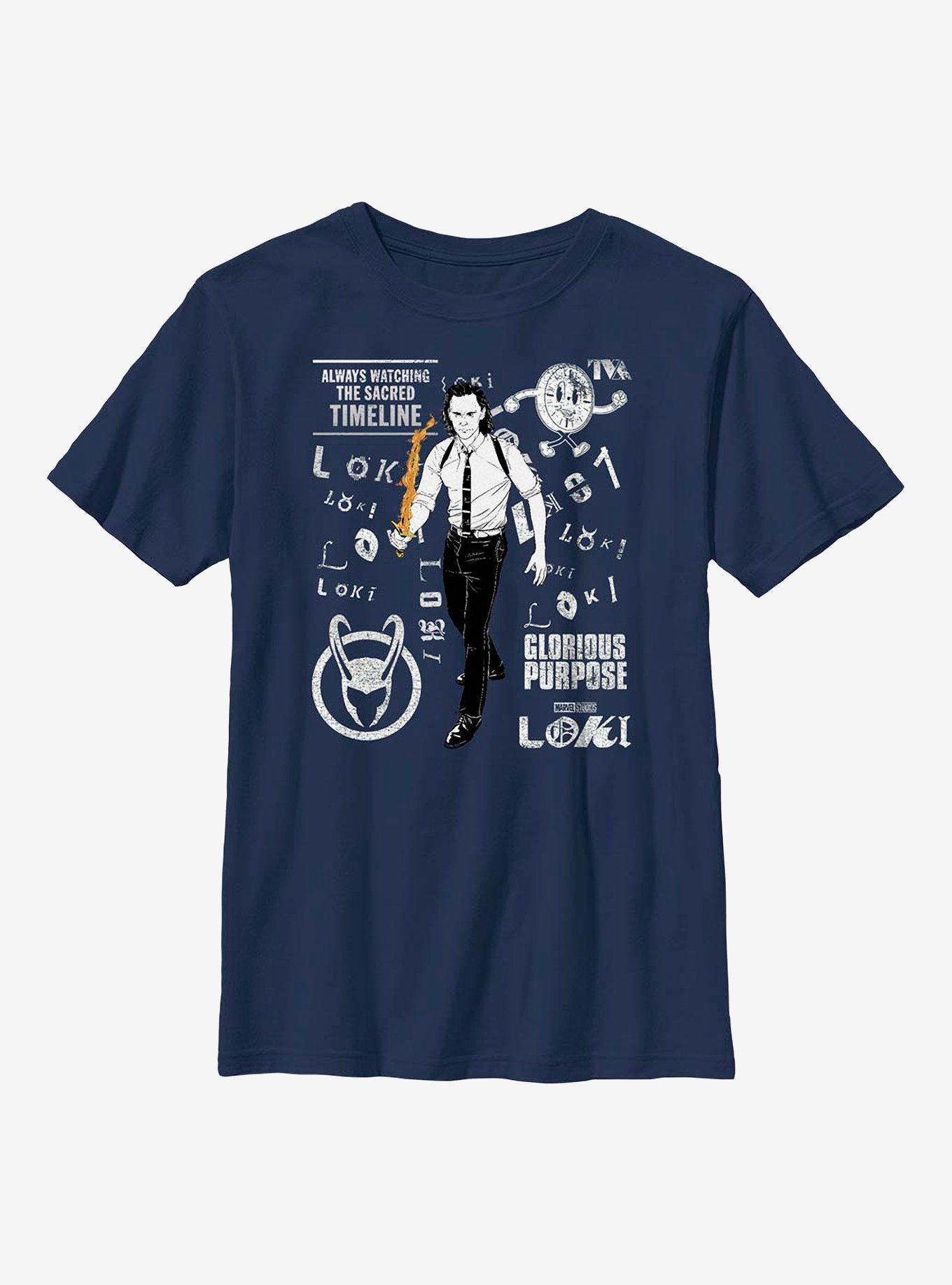 Marvel Loki Scramble Youth T-Shirt, NAVY, hi-res