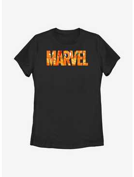 Marvel Logo Jack O Lantern Fill Womens T-Shirt, , hi-res