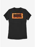 Marvel Spooky Logo Jack O Lantern Fill Womens T-Shirt, BLACK, hi-res