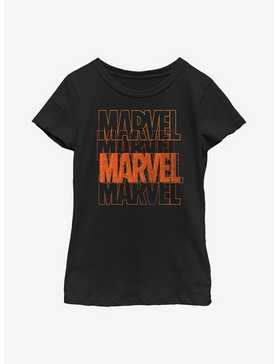 Marvel Halloween Color Logo Stack Youth Girls T-Shirt, , hi-res
