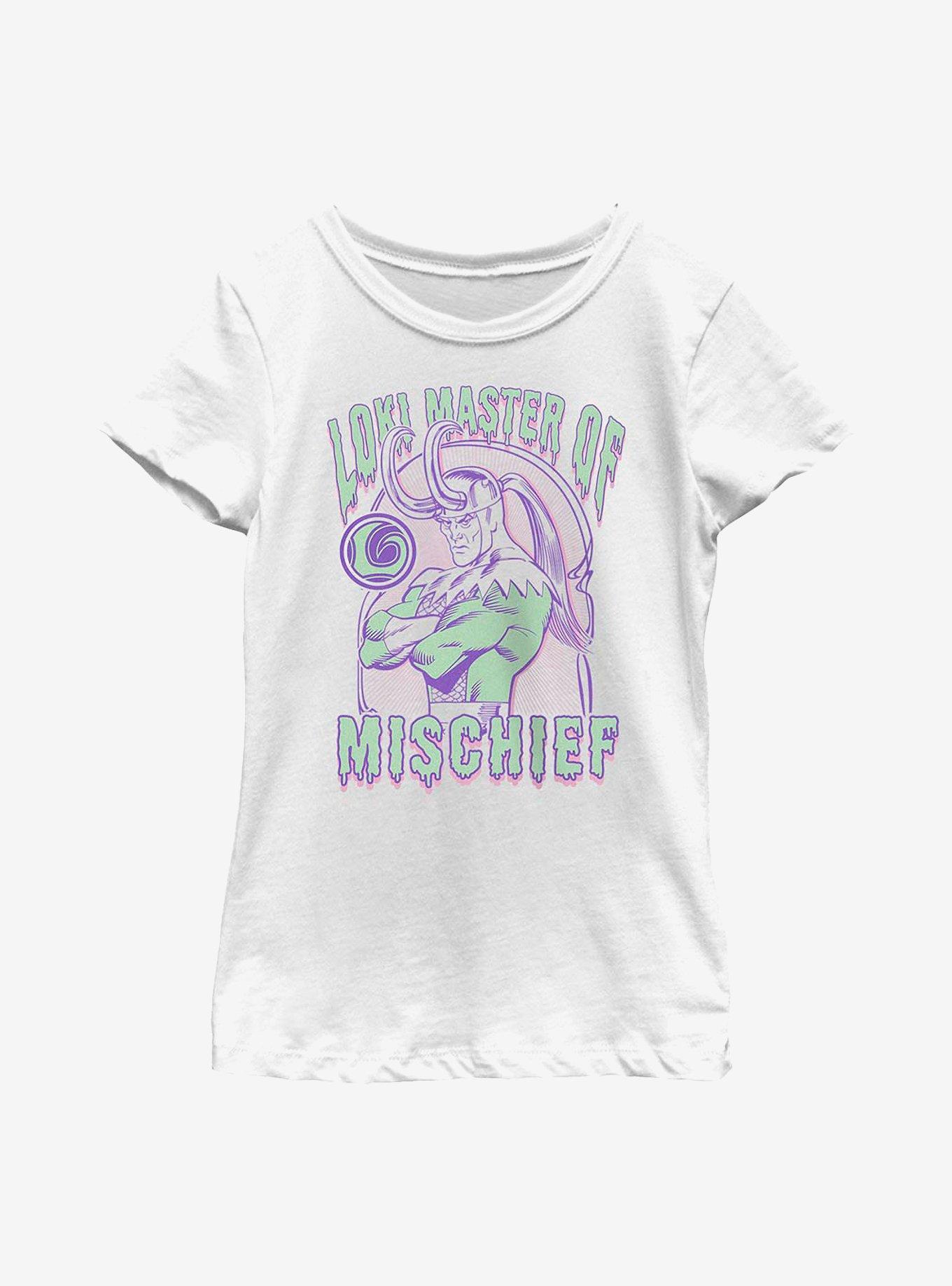 Marvel Loki Stares Youth Girls T-Shirt, WHITE, hi-res