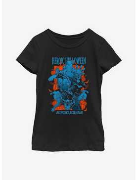Marvel Avengers Pumpkin Group Poster Youth Girls T-Shirt, , hi-res