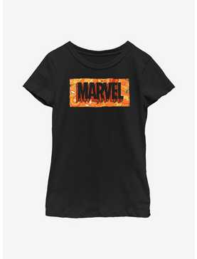 Marvel Spooky Logo Jack O Lantern Fill Youth Girls T-Shirt, , hi-res