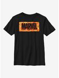 Marvel Spooky Logo Jack O Lantern Fill Youth T-Shirt, BLACK, hi-res