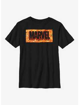 Marvel Spooky Logo Jack O Lantern Fill Youth T-Shirt, , hi-res