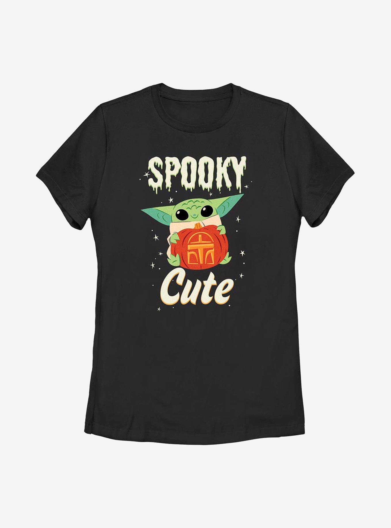 Star Wars The Mandalorian Spooky Cute Womens T-Shirt, BLACK, hi-res