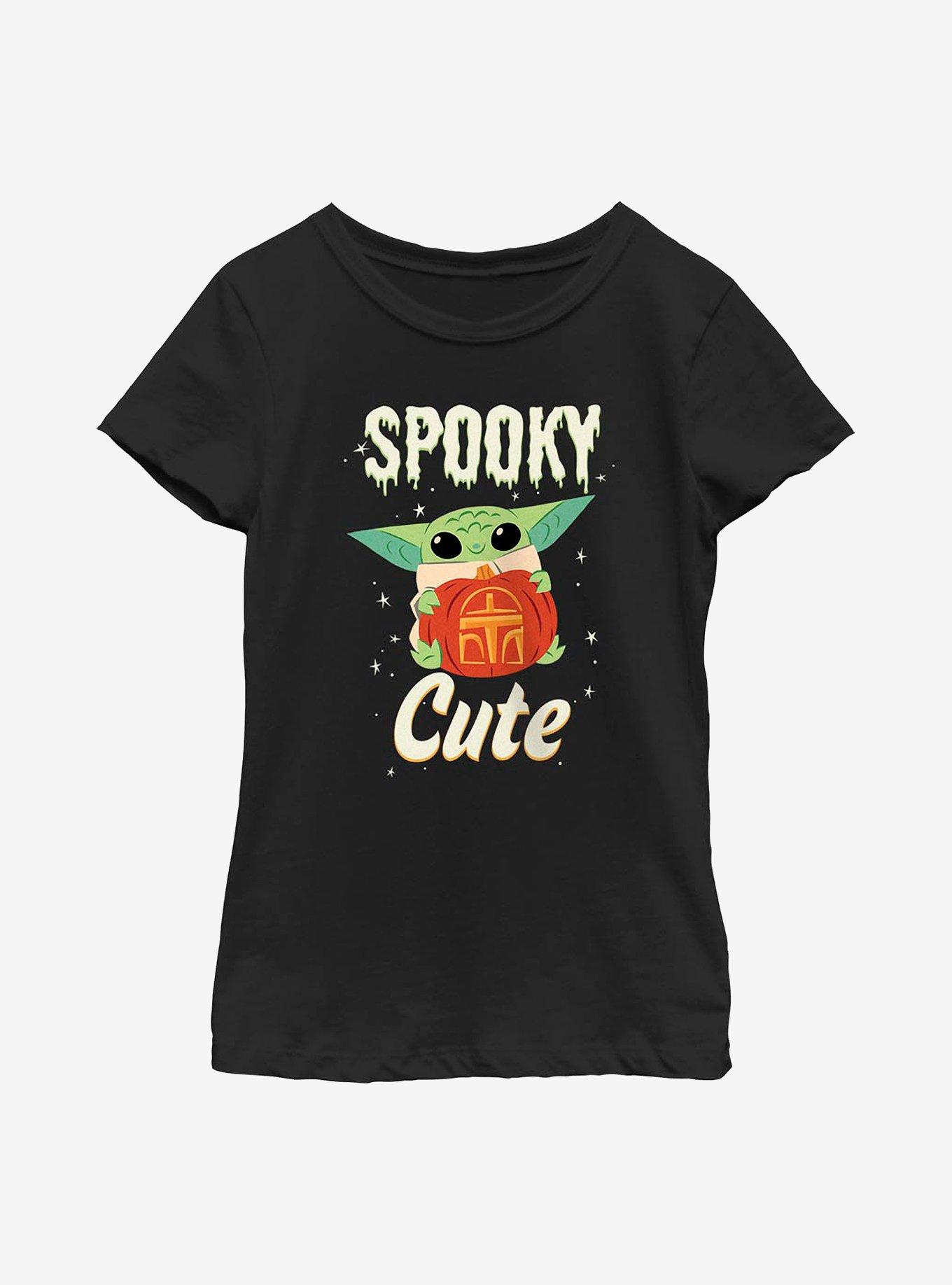 Star Wars The Mandalorian Spooky Cute Youth Girls T-Shirt, BLACK, hi-res
